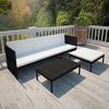 vidaXL 3 pcs conjunto lounge para jardim c/ almofadões vime PE preto