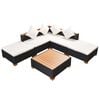 vidaXL 6 pcs conjunto lounge de jardim c/ almofad&otilde;es vime PE preto