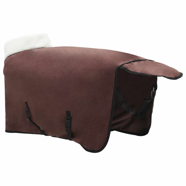 vidaXL Cobertor de Cavalo Marrom Escuro Completo 95 cm Fleece polar