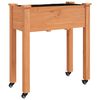vidaXL Floreira c/ forro e rodas 71x37x80 cm abeto maci&ccedil;o castanho