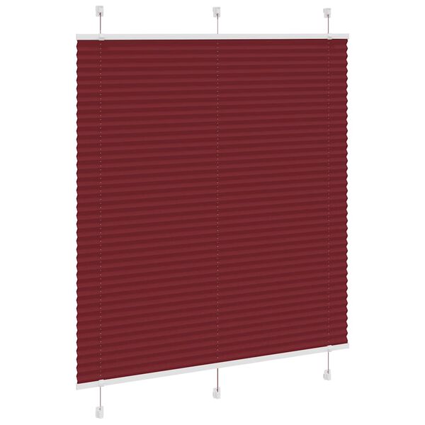 vidaXL Plissado Cego Bord&eacute;us Vermelho 115x100 cm Largura Tecido