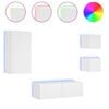 vidaXL 4 pcs m&oacute;veis de parede para TV com luzes LED branco