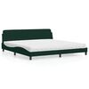 vidaXL Cama com colch&atilde;o Dover 200x200 cm veludo verde-escuro