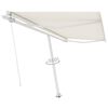 vidaXL Toldo retrátil manual independente 400x300 cm cor creme