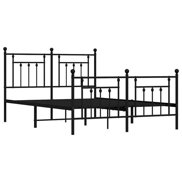 vidaXL Estrutura de cama com cabeceira e p&eacute;s 140x200 cm metal preto