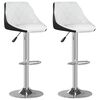vidaXL Bancos de bar 2 pcs couro artificial branco e preto