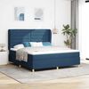 vidaXL Cama Box Springs com Colch&atilde;o Cinza Escuro 90x190 cm Azul tecido