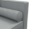 vidaXL Chaise longue com almofad&otilde;es e rolo tecido cinzento-claro
