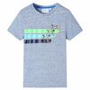 vidaXL T-shirt de manga curta para crian&ccedil;a azul-mesclado 140