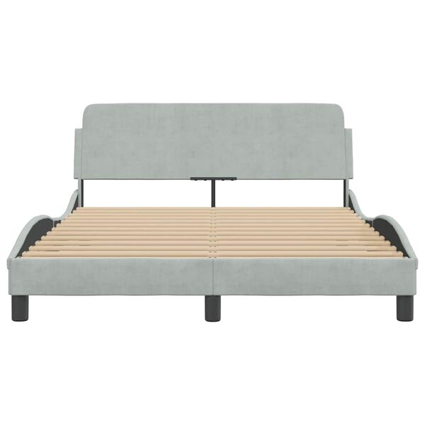 vidaXL Estrutura de cama Dover 120x200 cm veludo cinzento-claro