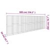 vidaXL Muro gabião com tampa 600x50x200 cm aço galvanizado