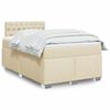 vidaXL Cama boxspring com colch&atilde;o 120x190 cm tecido cor creme