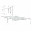 vidaXL Estrutura de cama com cabeceira 90x190 cm metal branco