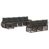 vidaXL Conjunto de Sof&aacute; de Jardim 10 unid. Cinza e Cinza Escuro