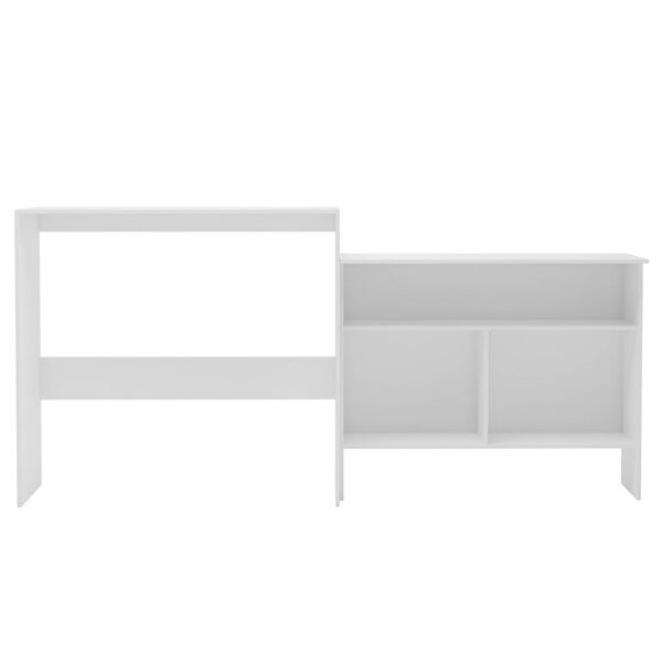 vidaXL Mesa de bar com 2 tampos branco 130x40x120 cm