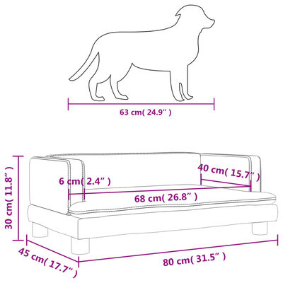 vidaXL Cama para cães 80x45x30 cm veludo rosa
