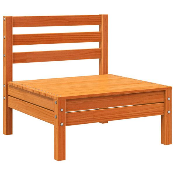 vidaXL Sofás s/ apoios braços p/ jardim 2pcs pinho maciço castanho-mel