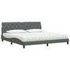 vidaXL Cama com colch&atilde;o 200x200 cm tecido cinzento-escuro