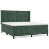 vidaXL Cama com molas/colch&atilde;o 180x200 cm veludo verde-escuro