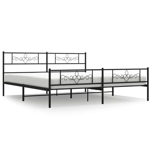 vidaXL Estrutura de cama sem colch&atilde;o com p&eacute;s 180x200 cm preto