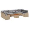 vidaXL Conjunto de Sof&aacute; de Jardim 11 unid. Bege e Cinza Claro vime PE