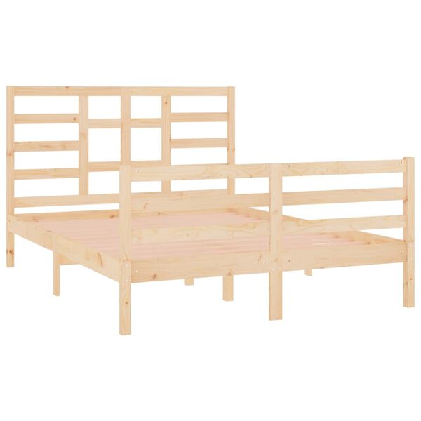 vidaXL Estrutura de cama pequena casal 120x190 cm pinho maci&ccedil;o