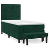 vidaXL Cama com molas/colch&atilde;o 100x200 cm veludo verde-escuro