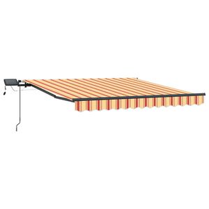vidaXL Toldo Retr&aacute;til Manual Amarelo e Laranja 300 x 250 cm tecido
