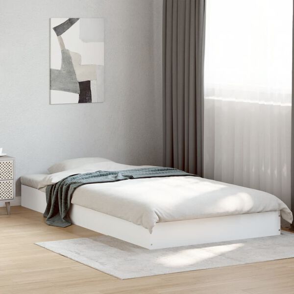 vidaXL Estrutura de cama 90x190 cm derivados de madeira branco