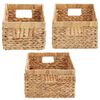 vidaXL Cestos de Armazenamento 3 pcs Natural 40 x 30 x 18 cm