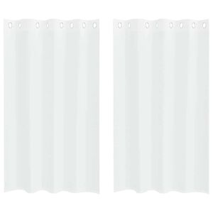 vidaXL Cortina de Voile 2 unid. Branco 175 x 140 cm Poli&eacute;ster