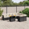 vidaXL 10 pcs conjunto sof&aacute;s de jardim c/ almofad&otilde;es vime PE preto