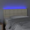 vidaXL Cabeceira de cama c/ LED 90x5x78/88 cm couro artificial creme