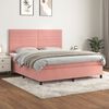 vidaXL Cama com molas/colch&atilde;o 180x200 cm veludo rosa