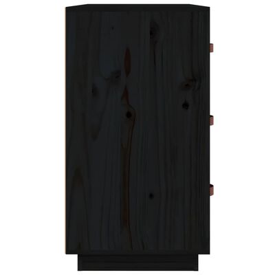vidaXL Aparador 80x40x75 cm madeira de pinho maciça preto