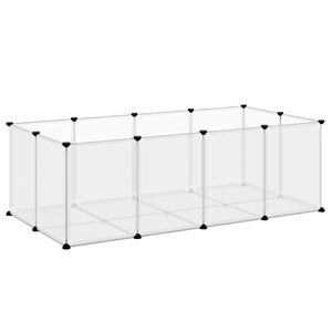 vidaXL Gaiola p/ animais pequenos 144x74x46,5cm PP e a&ccedil;o transparente