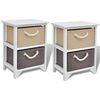 vidaXL Mesa de cabeceira, 2 pcs, madeira