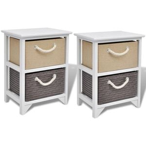 vidaXL Mesa de cabeceira, 2 pcs, madeira