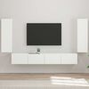 vidaXL Conjunto de Gabinete de Parede para TV 4 pcs Branco Brilhante