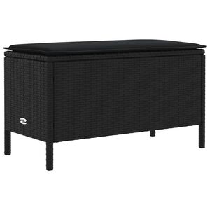 vidaXL Pufe de Jardim Preto 80 x 38 x 45 cm Rattan de PE