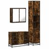 vidaXL 3 pcs conjunto de m&oacute;veis WC madeira processada carvalho fumado