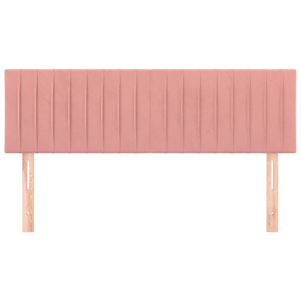 vidaXL Cabeceiras rosa 144x5x78/88 cm veludo