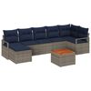 vidaXL Conjunto de Sof&aacute; de Jardim 8 unid. Cinzeto vime PE