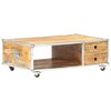 vidaXL Mesa de centro 89x59x33 cm madeira de mangueira &aacute;spera maci&ccedil;a
