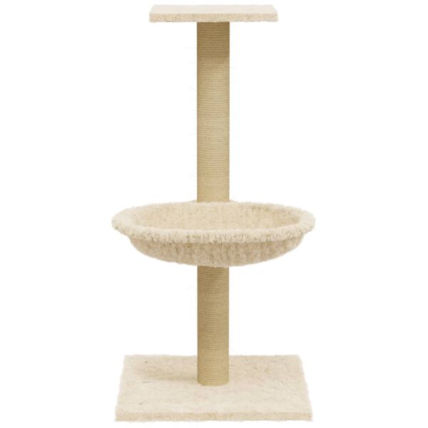 vidaXL &Aacute;rvore para gatos com poste arranhador sisal 74 cm cor creme