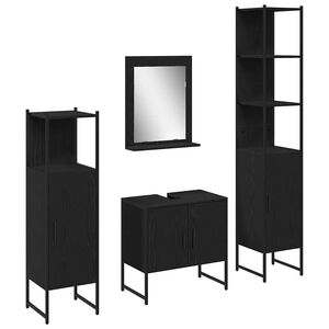 vidaXL Conjunto de M&oacute;veis para Banheiro 4 unid. Preto