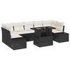 vidaXL Conjunto de Sof&aacute; de Jardim 8 unid. Preto e Creme