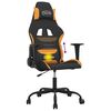 vidaXL Cadeira gaming de massagens tecido preto e laranja