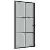 vidaXL Porta de interior 102,5x201,5 cm vidro mate e alum&iacute;nio preto