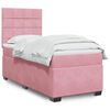 vidaXL Cama com molas/colch&atilde;o 90x200 cm veludo rosa